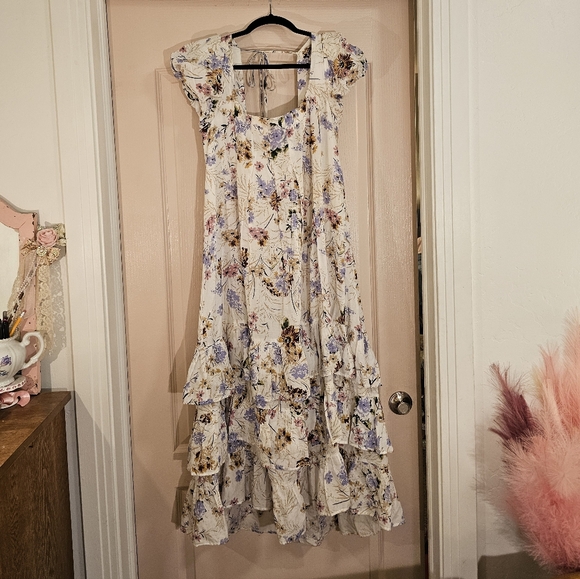 Anthropologie Dresses & Skirts - Anthropologie Cottagecore Floral Ruffle Midi Dress M
